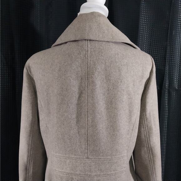 LONDON FOG! TAN/BEIGE FINE WOOL BLEND DOUBLE BREASTED PEACOAT, JACKET! SZ L - Picture 8 of 13